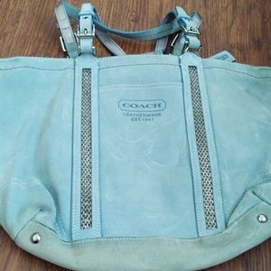 Coach bag blue suede.